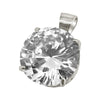 .925 Silver 20MM CZ Solitaire Rhodium Bling Bling Pendant