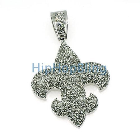 Double Iced Out Lab Ruby Gem Pendant