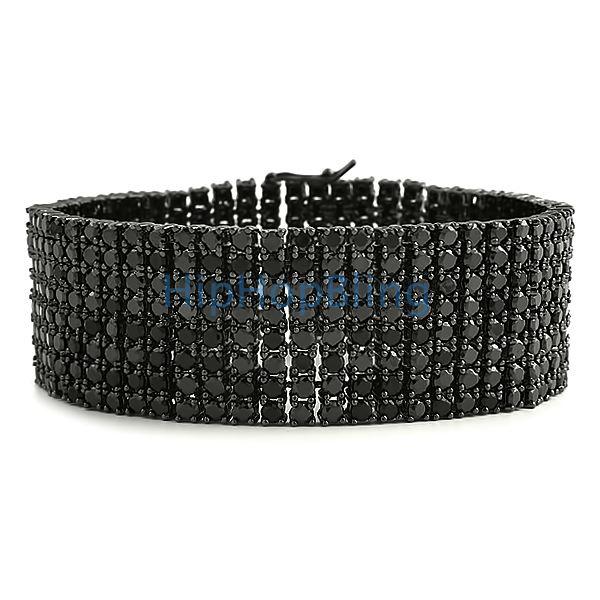 CZ 8 Row Custom Black Bling Bling Bracelet