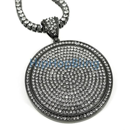 Black & White Checkered Rhodium Hip Hop Chain