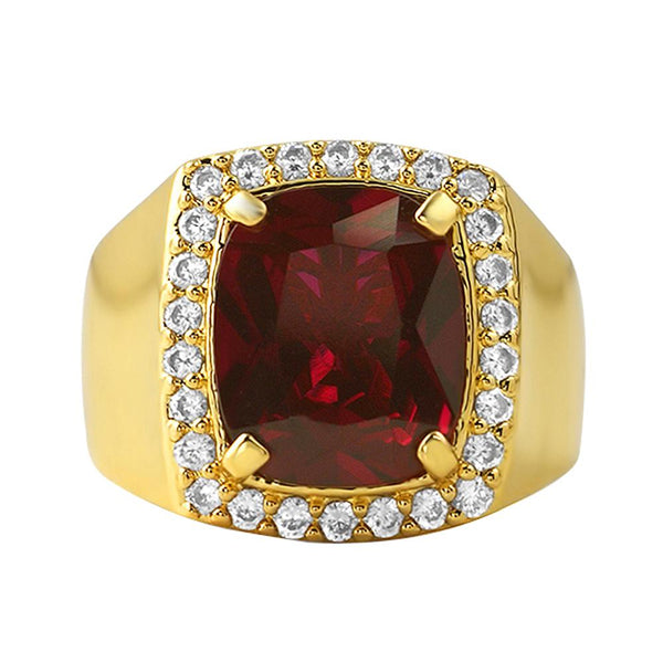 Lab Ruby Ring Clean Rick Ross Hip Hop Style