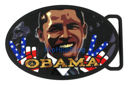 Barack Obama USA American Flag Belt Buckle