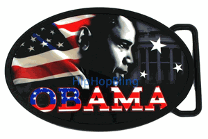 Barack Obama USA American Flag Belt Buckle