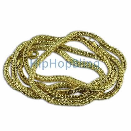 Herringbone 6mm 24 Inch Gold Plated Hip Hop Chain Necklace