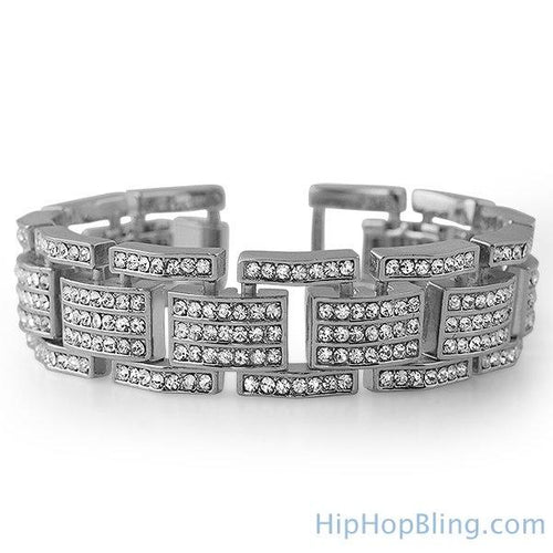 Prez Rhodium Iced Out Bracelet