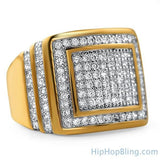 Step Up Gold CZ Iced Out Ring