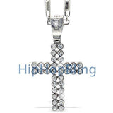2 Row Ultra Ballers Cross Iced out Pendant 30
