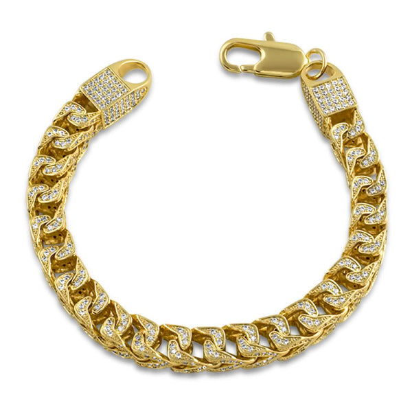 CZ Franco 8MM Gold Bling Bling Bracelet