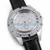 Big Blocky Floating Bling Bling Leather Watch