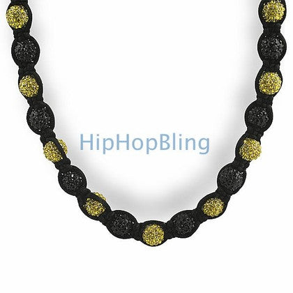Black and Yellow 50 Disco Ball Hip Hop Chain
