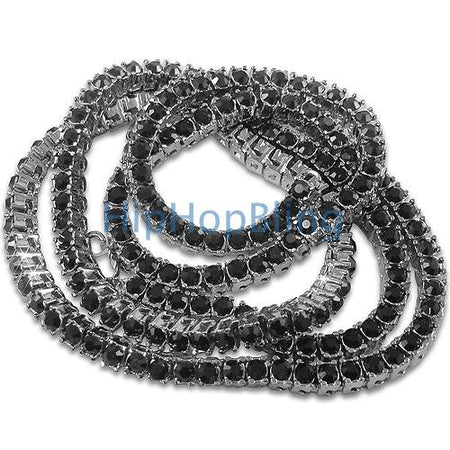 3D Black on Black Bling Bling Chain