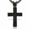 Black Concave Bling Bling Cross & Chain Small