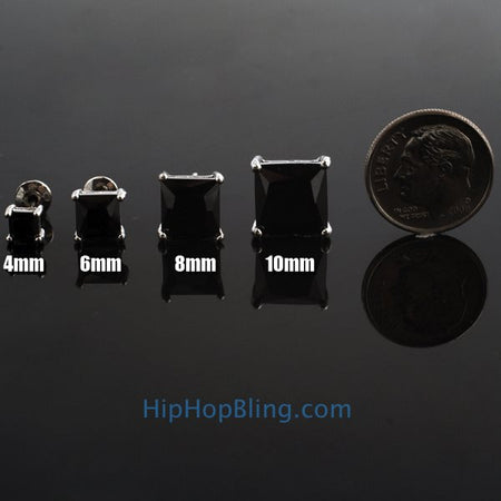 XXL Box All Black .925 Silver Micro Pave CZ Bling Bling Earrings