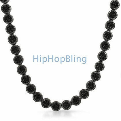 6mm Black Bead Dog Tag Ball Necklace
