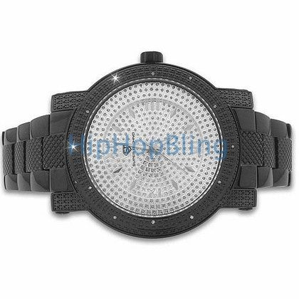 Big Face Black Dial Super Techno Diamond Watch