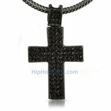Black Triple Bling Bling Cross & Chain Small