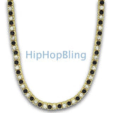 Black & White Checkered GOLD Bling Bling Chain