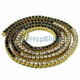 Black & White Segmented Gold Bling Bling Chain