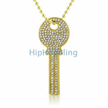 Pointed Gold Cross Bling Bling Chain Small