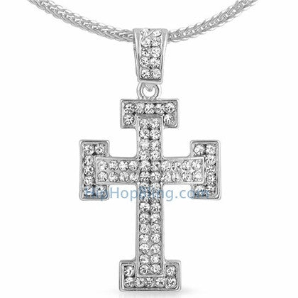 Block Bling Bling Cross & Chain Small