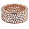 360 Rose Gold Eternity CZ Bling Bling Ring