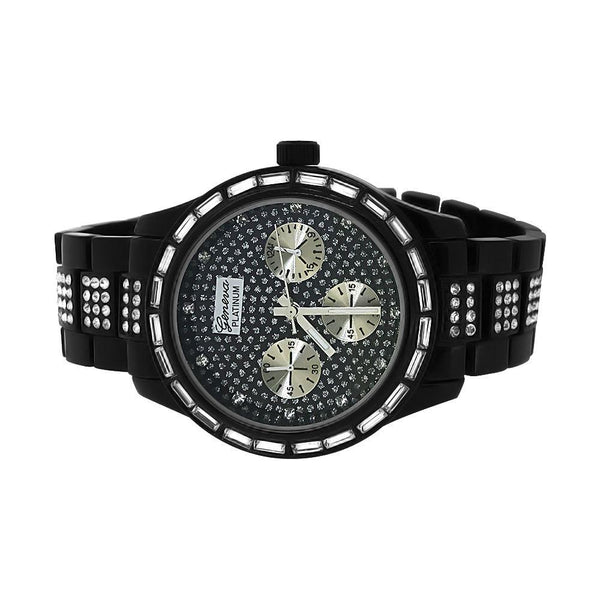 Icey Baguettes Black Bling Bling Watch