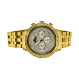 1.00cttw Diamond Ice Time Watch Prince IP Gold