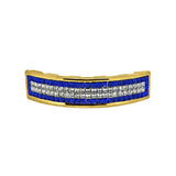 Invisible Setting Custom Blue Gold Grillz