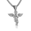 Cherub Angel Mini CZ Stainless Steel Pendant