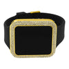Bling Bling Gold Rectangle LED Touch Screen Watch Black Band