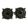 Solitaire Cluster Black CZ Bling Bling Earrings