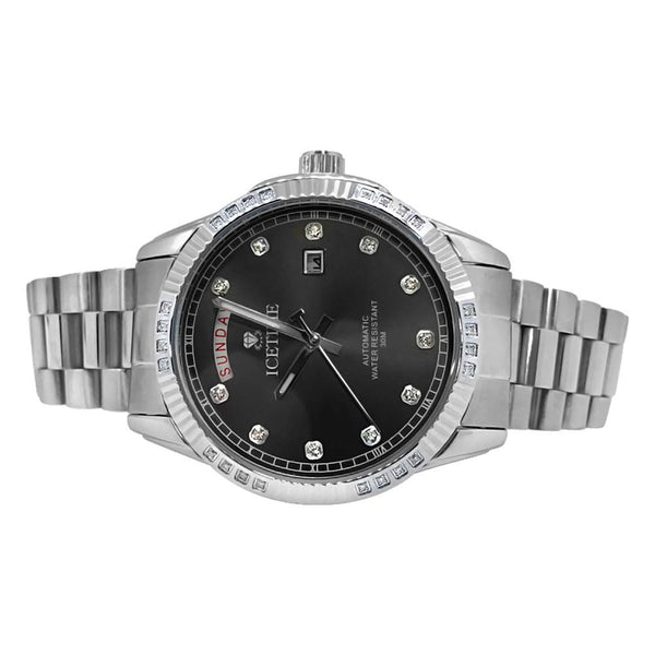 IceTime Falcon Silver Steel .12cttw Diamond Watch