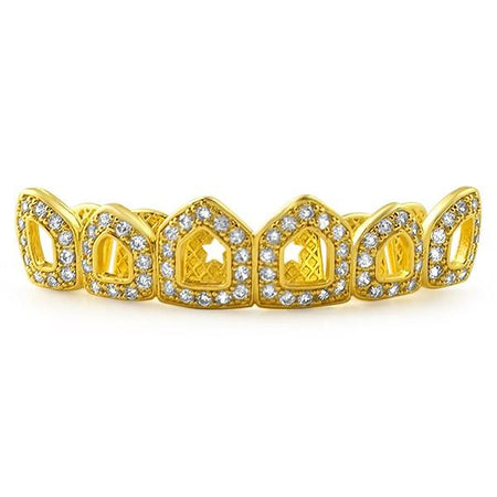 Bling Bling Grillz Silver Wavy Iced Out Set