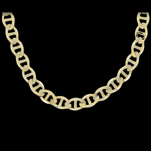Marine 6mm 24 Inch Gold Plated Hip Hop Chain Necklace