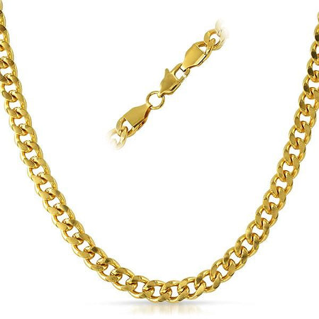 CZ Diamond Lock Cuban Chain 12MM Gold Steel