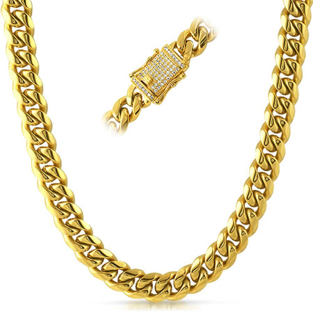 Herringbone 6mm 24 Inch Gold Plated Hip Hop Chain Necklace