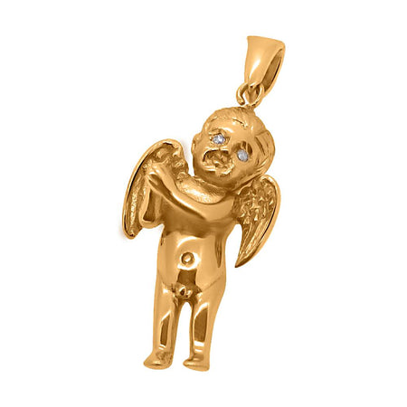 Detailed Rose Gold Micro Jesus CZ Crown Pendant