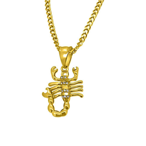Gold Micro Scorpion Hip Hop Pendant