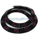 Grape Soda Purple Black Block 4 Row Bling Bling Chain