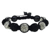 Black  White 10MM Disco Ball Bracelet