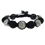 Black  White 10MM Disco Ball Bracelet