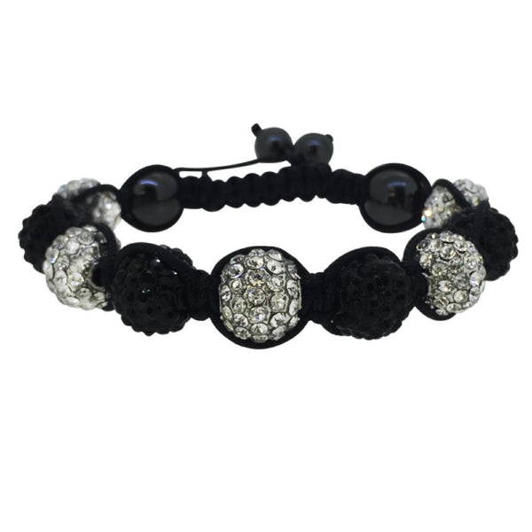 Black  White 10MM Disco Ball Bracelet