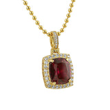 Rick Ross Style Lab Ruby Pendant Gold