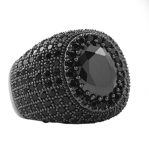 Masterpiece Black CZ Bling Bling Ring