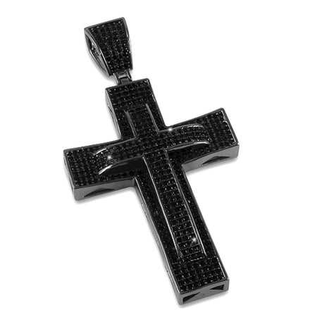 Massive Black jesus Piece CZ Micro Pave Pendant