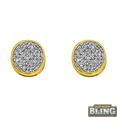 Rick Ross Style Lab Ruby Halo Gold Earrings