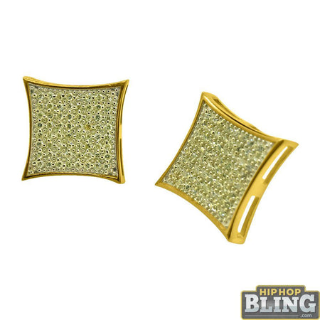 1.00 Carat Diamond Kite Micro Pave Earrings 10K White Gold