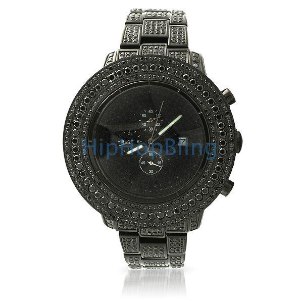 Custom Lab Made Black Hip Hop Watch All Iced Out