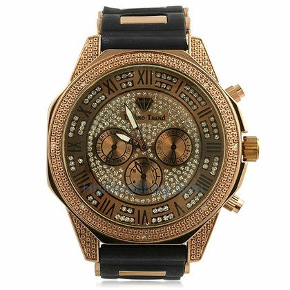 Classic Rose .08cttw Real Diamond Hip Hop Watch