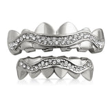 Bling Bling Grillz Silver Wavy Iced Out Set